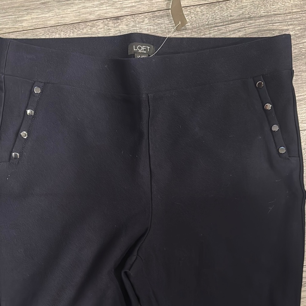 LOFT Blue Leggings with Wide Waistband and Decorative Studs